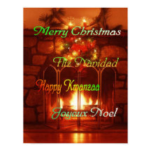 Frohe Weihnachten, in 4 Sprachen, Poster