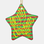 Frohe Weihnachten in 8 Sprachen und schöne Feierta Keramik Ornament (Links)