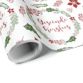 Frohe Weihnachten in Afrikaans Geseënde Kersfee Wr Geschenkpapier (Rolleneckpunkt)