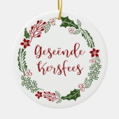 Frohe Weihnachten in Afrikaans Geseënde Kersfees Keramik Ornament (Vorne)