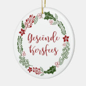 Frohe Weihnachten in Afrikaans Geseënde Kersfees Keramik Ornament (Links)