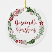 Frohe Weihnachten in Afrikaans Geseënde Kersfees Keramik Ornament (Hinten)