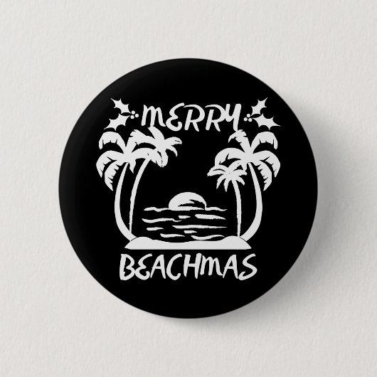 Frohe Weihnachten in Beachmas im Juli Button (Vorderseite)