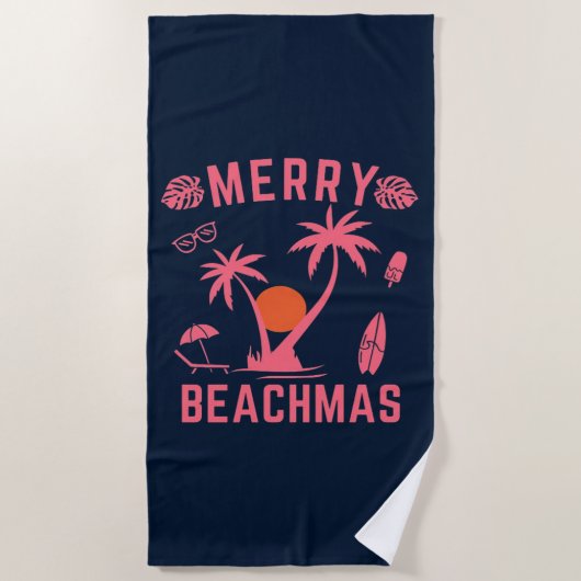 Frohe Weihnachten in Beachmas im Juli Strandtuch (Vorderseite)