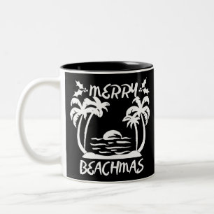 Frohe Weihnachten in Beachmas im Juli Zweifarbige Tasse