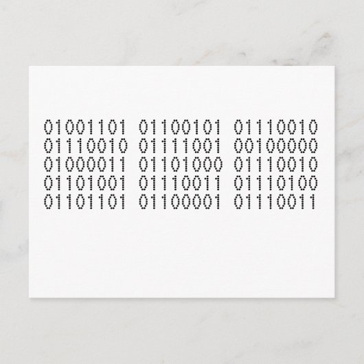 Frohe Weihnachten in Binary Code (Vorderseite)