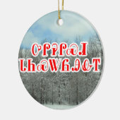 Frohe Weihnachten in Cherokee Keramikornament (Links)