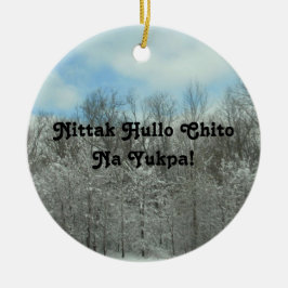 Frohe Weihnachten in Choctaw Keramik Ornament