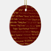 Frohe Weihnachten in den Fremdsprachen Keramikornament (Rechts)