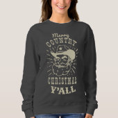 Frohe Weihnachten in den Ländern| Holzbaum Cowboy Sweatshirt (Vorderseite)