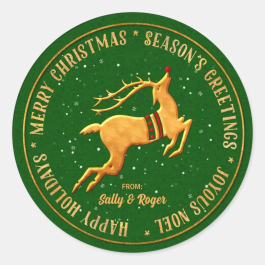 Frohe Weihnachten in den multi Sprachen Runder Aufkleber (Vorderseite)