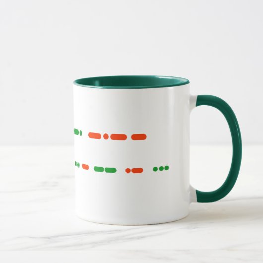 Frohe Weihnachten in der Morsealphabet-Tasse Tasse (Rechts)