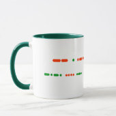 Frohe Weihnachten in der Morsealphabet-Tasse Tasse (Links)