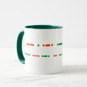 Frohe Weihnachten in der Morsealphabet-Tasse Tasse (Vorderseite Links)