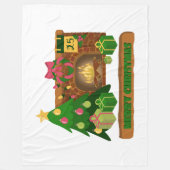 Frohe Weihnachten in der Nähe von Feuerfeuer Weihn Fleecedecke (Vorderseite)