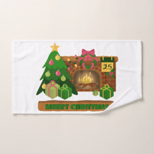 Frohe Weihnachten in der Nähe von Feuerfeuer Weihn Handtuch