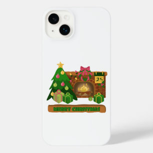 Frohe Weihnachten in der Nähe von Feuerfeuer Weihn iPhone 14 Plus Hülle
