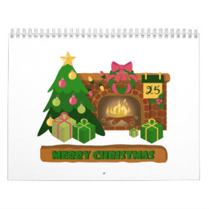 Frohe Weihnachten in der Nähe von Feuerfeuer Weihn Kalender