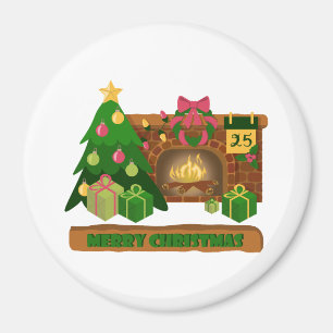 Frohe Weihnachten in der Nähe von Feuerfeuer Weihn Magnet
