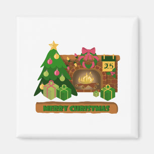Frohe Weihnachten in der Nähe von Feuerfeuer Weihn Magnet