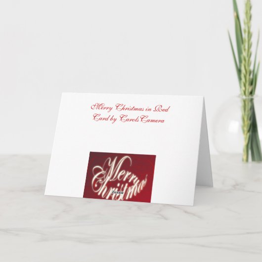 Frohe Weihnachten in der Roten Karte (Rückseite)