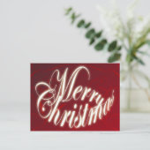Frohe Weihnachten in der roten Postkarte (Stehend Vorderseite)