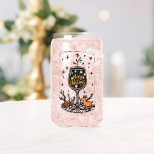 Frohe Weihnachten in einem Weinglas Dosenglas