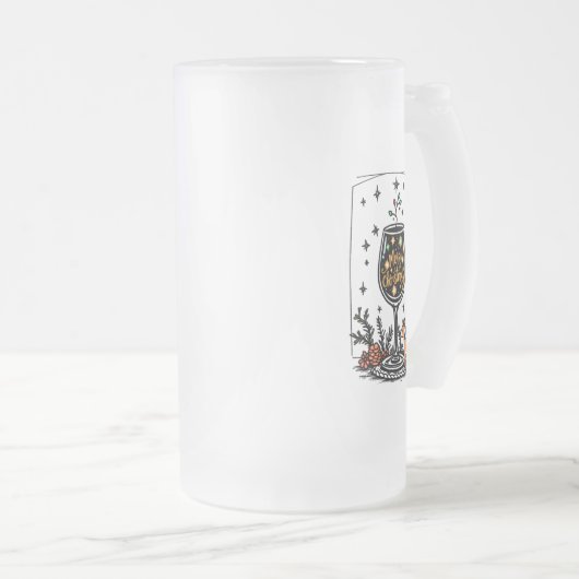 Frohe Weihnachten in einem Weinglas Mattglas Bierglas (VorderseiteRechts)