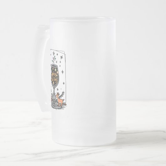 Frohe Weihnachten in einem Weinglas Mattglas Bierglas (Vorderseite Links)