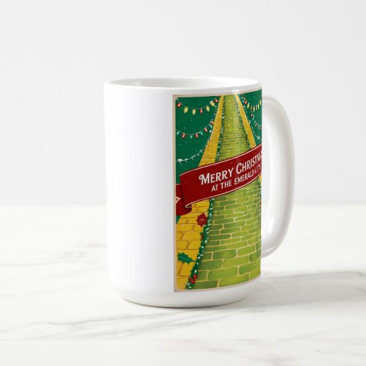 Frohe Weihnachten in Emerald City Kaffeetasse (VorderseiteRechts)