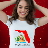 Frohe Weihnachten in Florida! Santa und Palmen T-Shirt