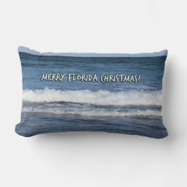 Frohe Weihnachten in Florida über dem Ozean Blauer Lendenkissen