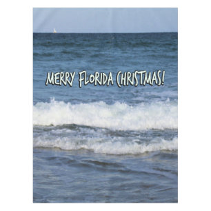 Frohe Weihnachten in Florida über dem Ozean Tischdecke