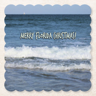 Frohe Weihnachten in Florida über dem Ozean Untersetzer
