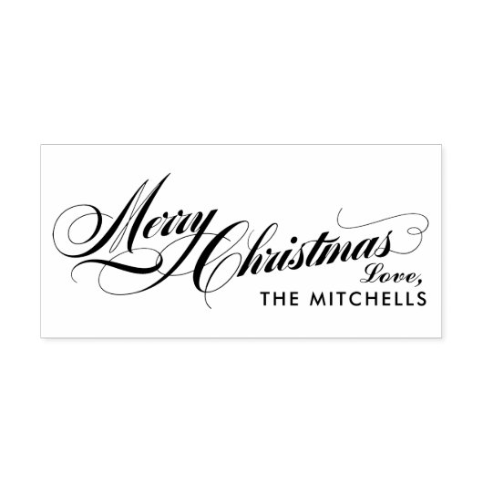 Frohe Weihnachten in Geblüht Script Custom Permastempel (Design)