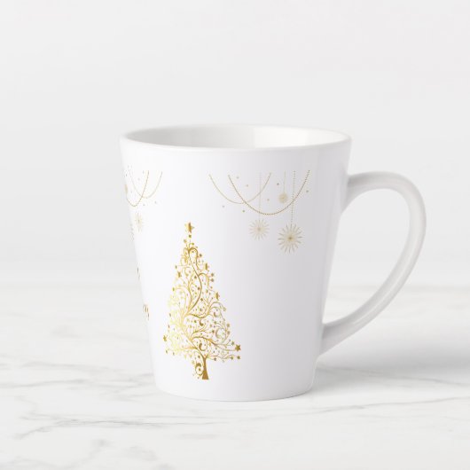 Frohe Weihnachten in Gold Milchtasse (Rechts)