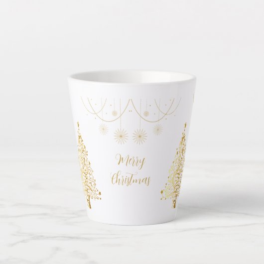 Frohe Weihnachten in Gold Milchtasse (Vorderseite)