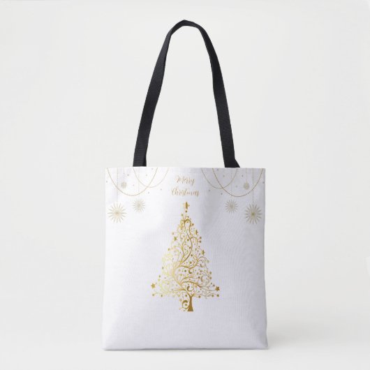 Frohe Weihnachten in Gold Tasche (Vorderseite)