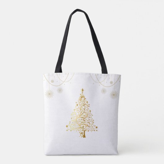 Frohe Weihnachten in Gold Tasche (Rückseite)