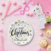 Frohe Weihnachten in Gold und Silver Snow individu Pappteller (Party)