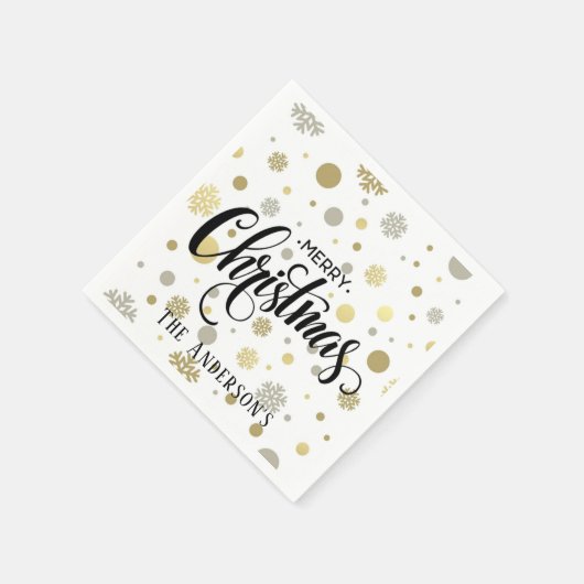Frohe Weihnachten in Gold und Silver Snow individu Serviette (Ecke)