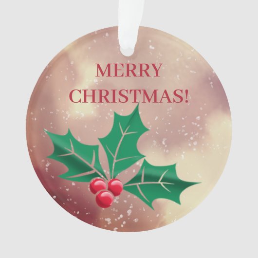 Frohe Weihnachten in grün und rot - heilig Ornament (Vorderseite)