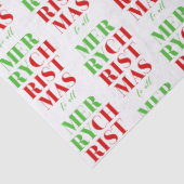 Frohe Weihnachten in Grün und Rot Seidenpapier (Detail)