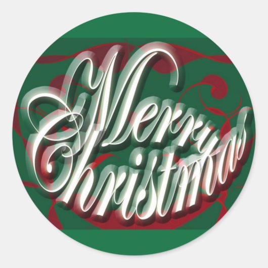 Frohe Weihnachten in Grünen Aufklebern Runder Aufkleber (Vorderseite)