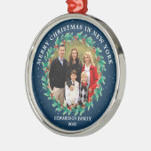 Frohe Weihnachten in Ihrem Zuhause Place Foto Ornament Aus Metall (Links)