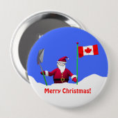 Frohe Weihnachten in Kanada Button (Vorne & Hinten)