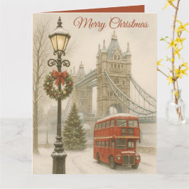 Frohe Weihnachten in London Postkarte Reisender Ge