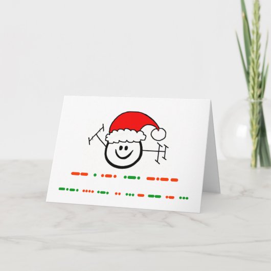 Frohe Weihnachten in Morse Code Happy Ham Card (Vorderseite)