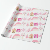 Frohe Weihnachten in Pink auf weiß | Geschenkpapier (Ungerollt)