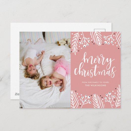 Frohe Weihnachten in Rosa (Vorne/Hinten)